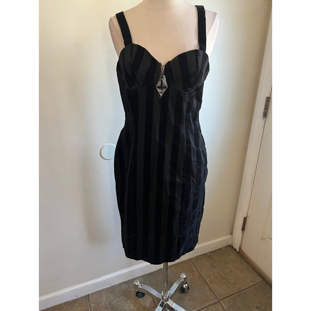 Killstar back from the dead bodycon striped dress - Picture 3 of 5